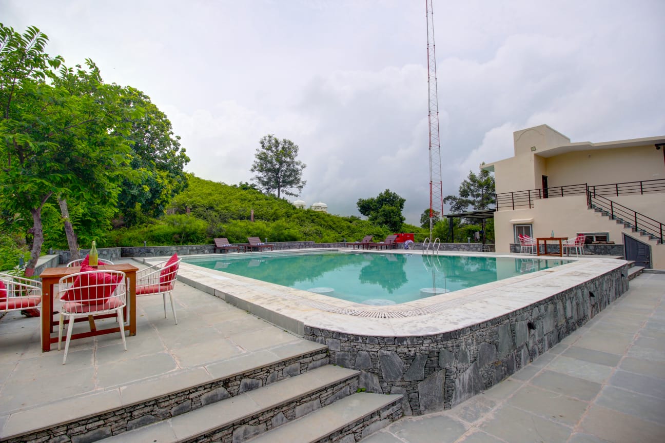 Crystal clear pool water at Takhat Villa
