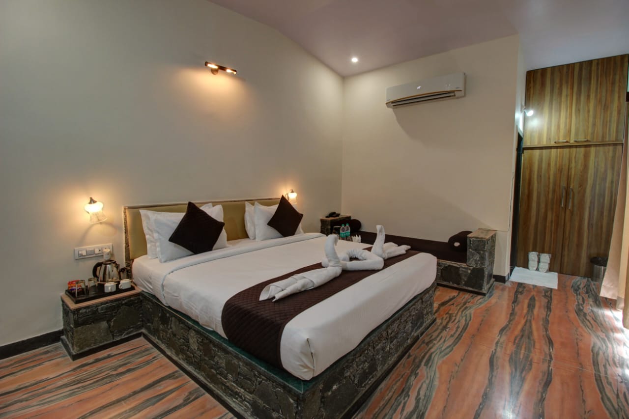Elegantly furnished bedroom at Takhat Villa